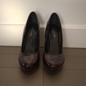 Burgundy Platform Pumps